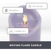 imageMatchless Candle Co by Luminara Set of 3 3quot x 45quot55quot65quot Flameless LED Flickering Battery Candle Moving Flame Pillar Melted Edge Real Wax Smooth Finish Bright RedPastel Purple