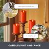 imageMatchless Candle Co by Luminara Set of 3 3quot x 45quot55quot65quot Flameless LED Flickering Battery Candle Moving Flame Pillar Melted Edge Real Wax Smooth Finish Bright RedBright Red