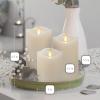 imageMatchless Candle Co by Luminara Set of 3 3quot x 45quot55quot65quot Flameless LED Flickering Battery Candle Moving Flame Pillar Melted Edge Real Wax Smooth Finish Bright RedIvory