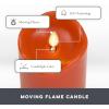 imageMatchless Candle Co by Luminara Set of 3 3quot x 45quot55quot65quot Flameless LED Flickering Battery Candle Moving Flame Pillar Melted Edge Real Wax Smooth Finish Bright RedBright Red