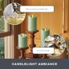 imageMatchless Candle Co by Luminara Set of 3 3quot x 45quot55quot65quot Flameless LED Flickering Battery Candle Moving Flame Pillar Melted Edge Real Wax Smooth Finish Bright RedPastel Green