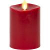 imageLuminara Flameless Moving Flame LED Pillar Candle  Unscented Real Wax with Melted Edge Home Decor  Automatic Timer Remote Ready  Burgundy  65quot3 x 45 inch