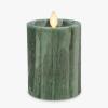 imageLuminara Selenite Looking Flameless Candle Holiday Red 3quot x 45quot Battery Operated Real Wax Moving Flame LED Pillar wTimer Home Decor UnscentedGreen