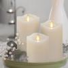 imageMatchless Candle Co by Luminara Set of 3 3quot x 45quot55quot65quot Flameless LED Flickering Battery Candle Moving Flame Pillar Melted Edge Real Wax Smooth Finish Bright RedIvory