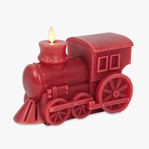 imageLuminara  Flameless Holiday LED Candle Battery Operated Moving Flame  Red Truck  Pack of 173x55x55  Auto Timer Builtin 5Hour Timer CandleTrain
