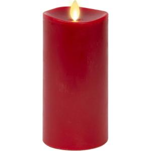 imageLuminara Flameless Moving Flame LED Pillar Candle  Unscented Real Wax with Melted Edge Home Decor  Automatic Timer Remote Ready  Burgundy  65quot3 x 65 inch