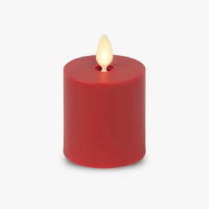 imageLuminara Outdoor Votive Flameless LED Candle Cherry Red 2quot x 32quot Moving Flame Battery Operated Timer Remote Ready IPX4 Matte Plastic FinishSalsa