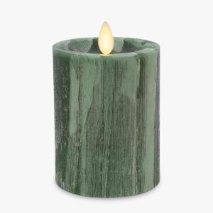 imageLuminara Selenite Looking Flameless Candle Holiday Red 3quot x 45quot Battery Operated Real Wax Moving Flame LED Pillar wTimer Home Decor UnscentedGreen