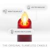 imageLuminara  Flameless Battery Operated Taper Candle  Red  Pack of 21x6 inch  LED Flickering Flame  Realistic Safe for Home Kids and PetsRed