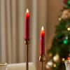 imageLuminara  Flameless Battery Operated Taper Candle  Red  Pack of 21x6 inch  LED Flickering Flame  Realistic Safe for Home Kids and PetsRed