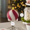 imageLuminara  Flameless Holiday Crystal Beads Glitter Sphere Candle  Candy Cane Red  Pack of 14x425  Auto Timer Builtin 5Hour Timer Indoor UseCandy Cane Red