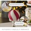 imageLuminara  Flameless Holiday Crystal Beads Glitter Sphere Candle  Candy Cane Red  Pack of 14x425  Auto Timer Builtin 5Hour Timer Indoor UseCandy Cane Red