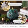 imageLuminara  Flameless Holiday Crystal Beads Glitter Sphere Candle  Candy Cane Red  Pack of 14x425  Auto Timer Builtin 5Hour Timer Indoor UseChalky Green
