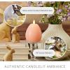 imageLuminara  Flameless Holiday Crystal Beads Glitter Sphere Candle  Candy Cane Red  Pack of 14x425  Auto Timer Builtin 5Hour Timer Indoor UseChalky Mellow Peach