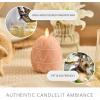 imageLuminara  Flameless Holiday Crystal Beads Glitter Sphere Candle  Candy Cane Red  Pack of 14x425  Auto Timer Builtin 5Hour Timer Indoor UseDusky Rose