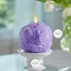 imageLuminara  Flameless Holiday Crystal Beads Glitter Sphere Candle  Candy Cane Red  Pack of 14x425  Auto Timer Builtin 5Hour Timer Indoor UseLavender