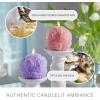 imageLuminara  Flameless Holiday Crystal Beads Glitter Sphere Candle  Candy Cane Red  Pack of 14x425  Auto Timer Builtin 5Hour Timer Indoor UseLavender