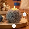 imageLuminara  Flameless Holiday Crystal Beads Glitter Sphere Candle  Candy Cane Red  Pack of 14x425  Auto Timer Builtin 5Hour Timer Indoor UseSpring Lake
