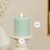 imageLuminara  Flameless LED Battery Operated Flickering Pillar Candles  Raisin Pack of 13x45  Realistic Moving Flame Real Wax IndoorOutdoor DecorFresh Mint