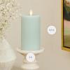 imageLuminara  Flameless LED Battery Operated Flickering Pillar Candles  Raisin Pack of 13x45  Realistic Moving Flame Real Wax IndoorOutdoor DecorFresh Mint