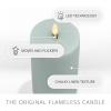 imageLuminara  Flameless LED Battery Operated Flickering Pillar Candles  Raisin Pack of 13x45  Realistic Moving Flame Real Wax IndoorOutdoor DecorFresh Mint