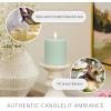 imageLuminara  Flameless LED Battery Operated Flickering Pillar Candles  Raisin Pack of 13x45  Realistic Moving Flame Real Wax IndoorOutdoor DecorFresh Mint