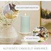 imageLuminara  Flameless LED Battery Operated Flickering Pillar Candles  Raisin Pack of 13x45  Realistic Moving Flame Real Wax IndoorOutdoor DecorFresh Mint