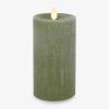 imageLuminara  Flameless LED Battery Operated Flickering Pillar Candles  Raisin Pack of 13x45  Realistic Moving Flame Real Wax IndoorOutdoor DecorLoden Green