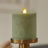 imageLuminara  Flameless LED Battery Operated Flickering Pillar Candles  Raisin Pack of 13x45  Realistic Moving Flame Real Wax IndoorOutdoor DecorLoden Green