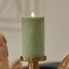 imageLuminara  Flameless LED Battery Operated Flickering Pillar Candles  Raisin Pack of 13x45  Realistic Moving Flame Real Wax IndoorOutdoor DecorLoden Green
