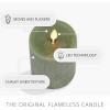 imageLuminara  Flameless LED Battery Operated Flickering Pillar Candles  Raisin Pack of 13x45  Realistic Moving Flame Real Wax IndoorOutdoor DecorLoden Green