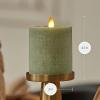 imageLuminara  Flameless LED Battery Operated Flickering Pillar Candles  Raisin Pack of 13x45  Realistic Moving Flame Real Wax IndoorOutdoor DecorLoden Green