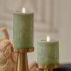 imageLuminara  Flameless LED Battery Operated Flickering Pillar Candles  Raisin Pack of 13x45  Realistic Moving Flame Real Wax IndoorOutdoor DecorLoden Green