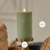 imageLuminara  Flameless LED Battery Operated Flickering Pillar Candles  Raisin Pack of 13x45  Realistic Moving Flame Real Wax IndoorOutdoor DecorLoden Green