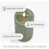 imageLuminara  Flameless LED Battery Operated Flickering Pillar Candles  Raisin Pack of 13x45  Realistic Moving Flame Real Wax IndoorOutdoor DecorLoden Green