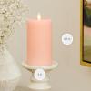 imageLuminara  Flameless LED Battery Operated Flickering Pillar Candles  Raisin Pack of 13x45  Realistic Moving Flame Real Wax IndoorOutdoor DecorMellow Peach
