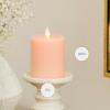 imageLuminara  Flameless LED Battery Operated Flickering Pillar Candles  Raisin Pack of 13x45  Realistic Moving Flame Real Wax IndoorOutdoor DecorMellow Peach