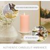 imageLuminara  Flameless LED Battery Operated Flickering Pillar Candles  Raisin Pack of 13x45  Realistic Moving Flame Real Wax IndoorOutdoor DecorMellow Peach