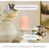 imageLuminara  Flameless LED Battery Operated Flickering Pillar Candles  Raisin Pack of 13x45  Realistic Moving Flame Real Wax IndoorOutdoor DecorMellow Peach