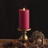 imageLuminara  Flameless LED Battery Operated Flickering Pillar Candles  Raisin Pack of 13x45  Realistic Moving Flame Real Wax IndoorOutdoor DecorRed