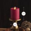 imageLuminara  Flameless LED Battery Operated Flickering Pillar Candles  Raisin Pack of 13x45  Realistic Moving Flame Real Wax IndoorOutdoor DecorRed