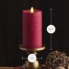 imageLuminara  Flameless LED Battery Operated Flickering Pillar Candles  Raisin Pack of 13x45  Realistic Moving Flame Real Wax IndoorOutdoor DecorRed