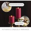 imageLuminara  Flameless LED Battery Operated Flickering Pillar Candles  Raisin Pack of 13x45  Realistic Moving Flame Real Wax IndoorOutdoor DecorRed