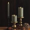 imageLuminara  Flameless LED Battery Operated Flickering Pillar Candles  Raisin Pack of 13x45  Realistic Moving Flame Real Wax IndoorOutdoor DecorStone Grey