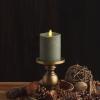 imageLuminara  Flameless LED Battery Operated Flickering Pillar Candles  Raisin Pack of 13x45  Realistic Moving Flame Real Wax IndoorOutdoor DecorStone Grey