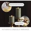 imageLuminara  Flameless LED Battery Operated Flickering Pillar Candles  Raisin Pack of 13x45  Realistic Moving Flame Real Wax IndoorOutdoor DecorStone Grey
