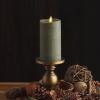 imageLuminara  Flameless LED Battery Operated Flickering Pillar Candles  Raisin Pack of 13x45  Realistic Moving Flame Real Wax IndoorOutdoor DecorStone Grey
