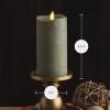 imageLuminara  Flameless LED Battery Operated Flickering Pillar Candles  Raisin Pack of 13x45  Realistic Moving Flame Real Wax IndoorOutdoor DecorStone Grey