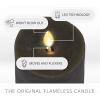 imageLuminara  Flameless LED Battery Operated Flickering Pillar Candles  Raisin Pack of 13x45  Realistic Moving Flame Real Wax IndoorOutdoor DecorStone Grey