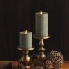 imageLuminara  Flameless LED Battery Operated Flickering Pillar Candles  Raisin Pack of 13x45  Realistic Moving Flame Real Wax IndoorOutdoor DecorStone Grey